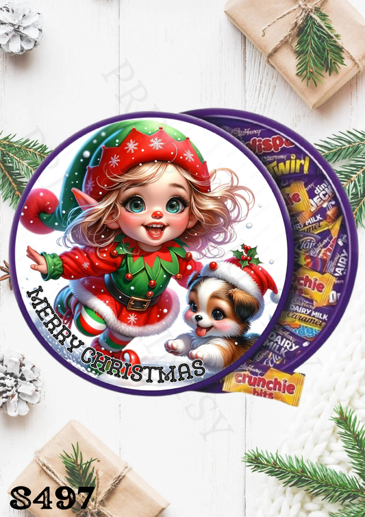 Christmas Chocolate Tub Sticker