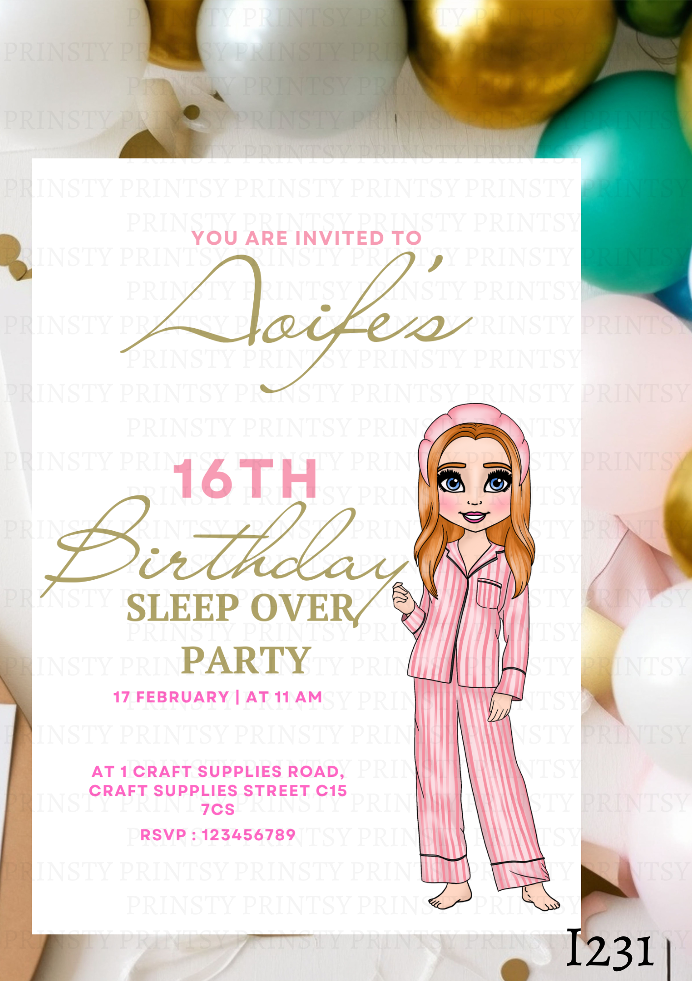 Make Up Dolly Invite