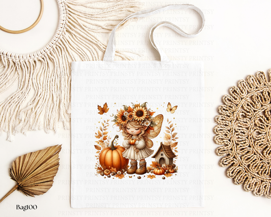 Sunflower Autumn Fairy Tote Bag