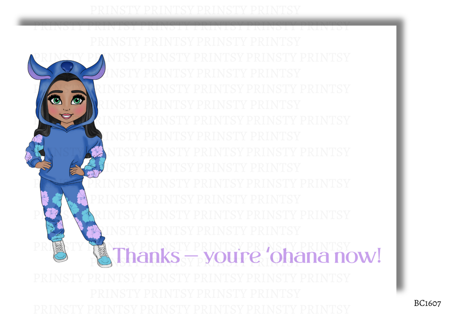 Blue Hawaiian Dolly Bow Card