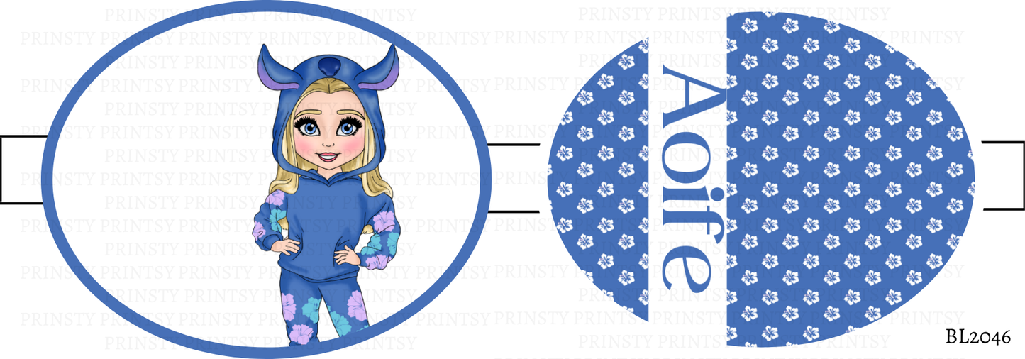 Blue Hawaiian Dolly Bow Loop