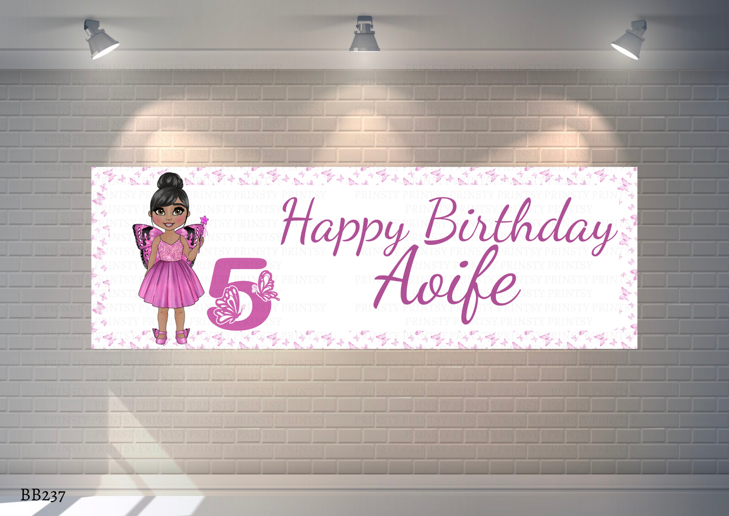 Blue Butterfly Dolly Banner