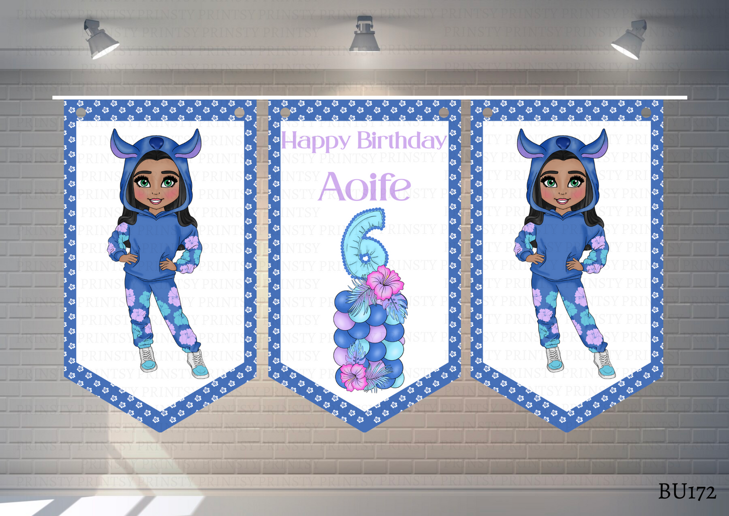 Blue Hawaiian Dolly Bunting