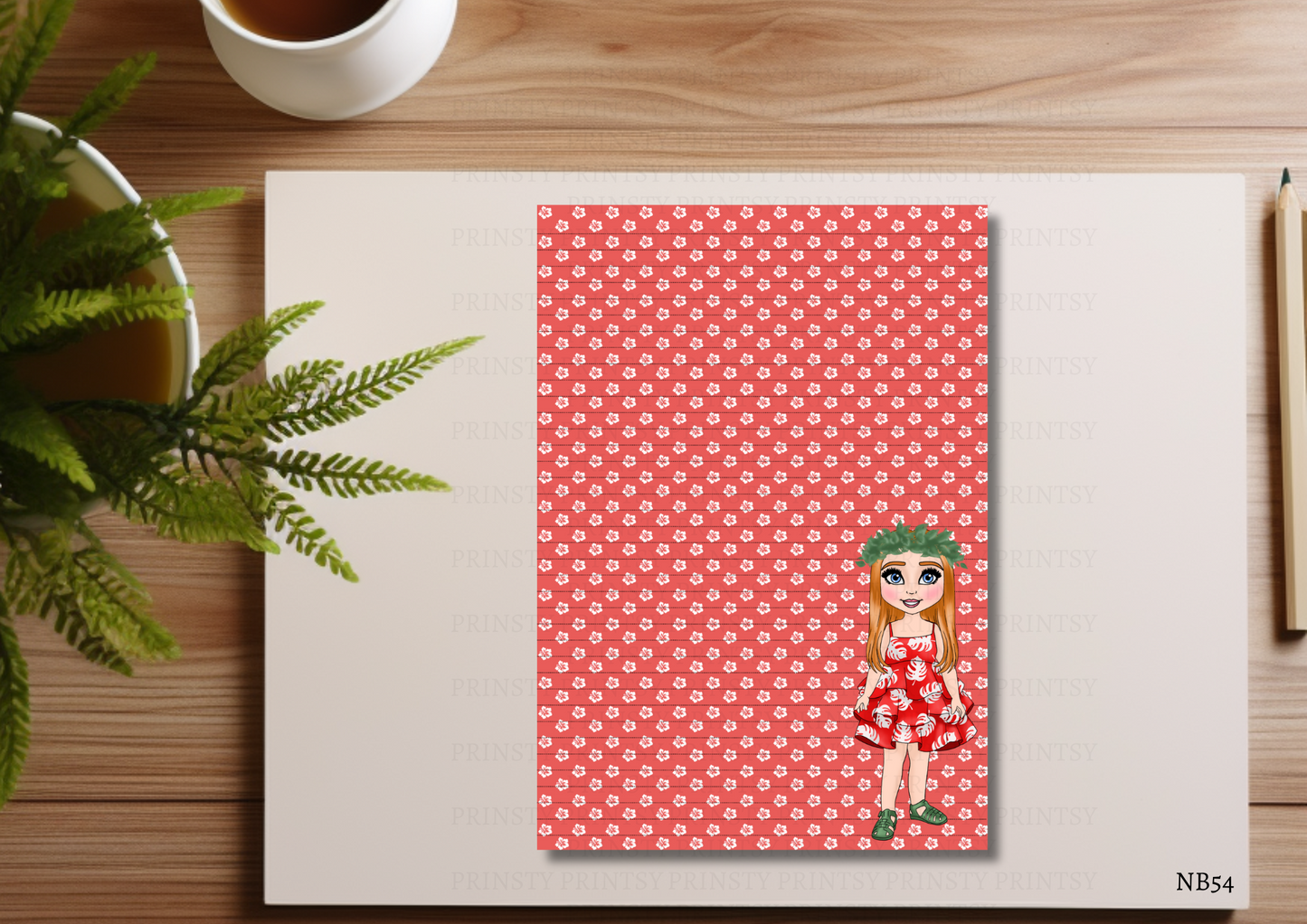 Red Hawaiian Dolly Note Book