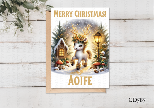 Christmas Unicorn Celebration Card