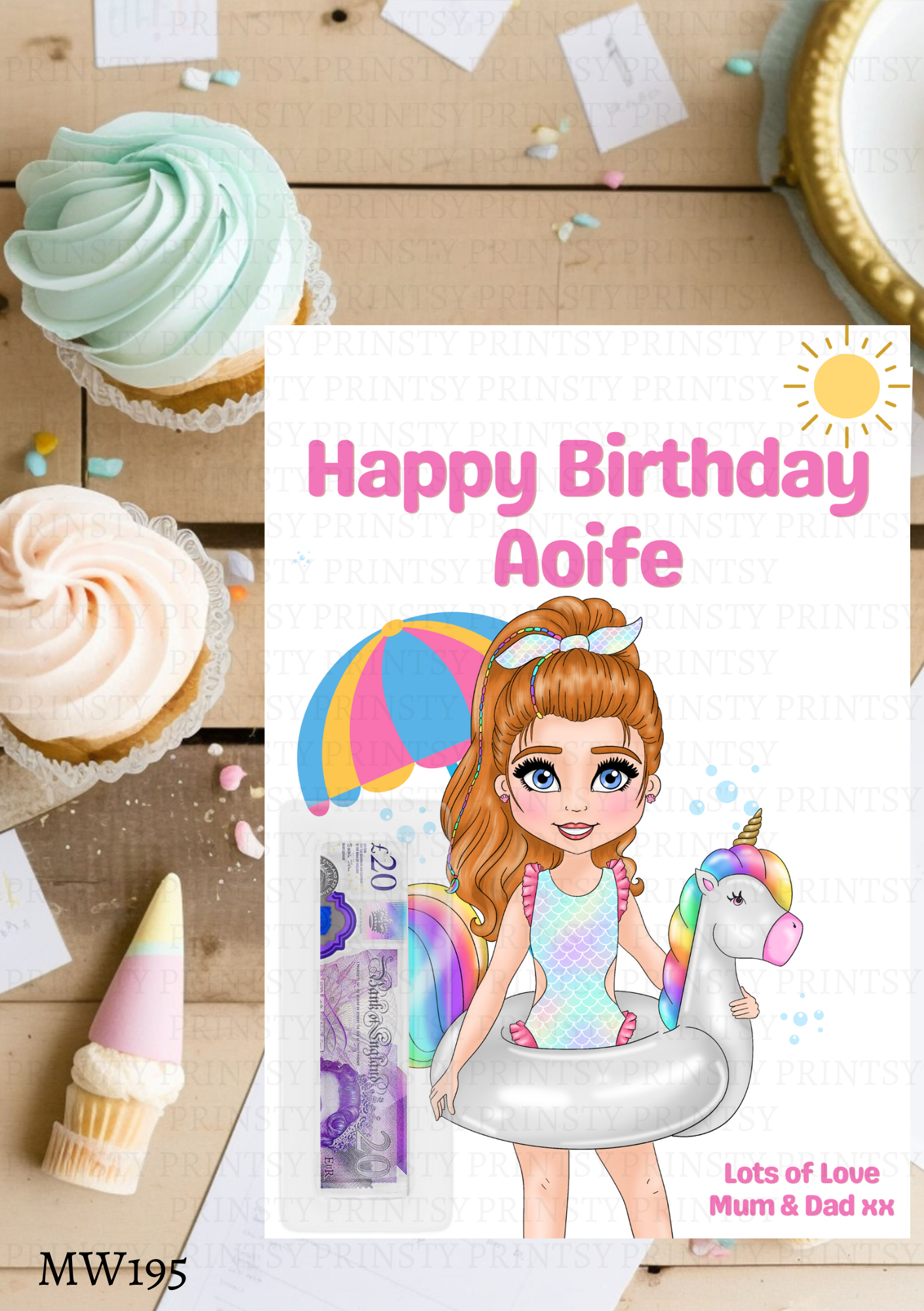 Pool Party Dolly Money Card