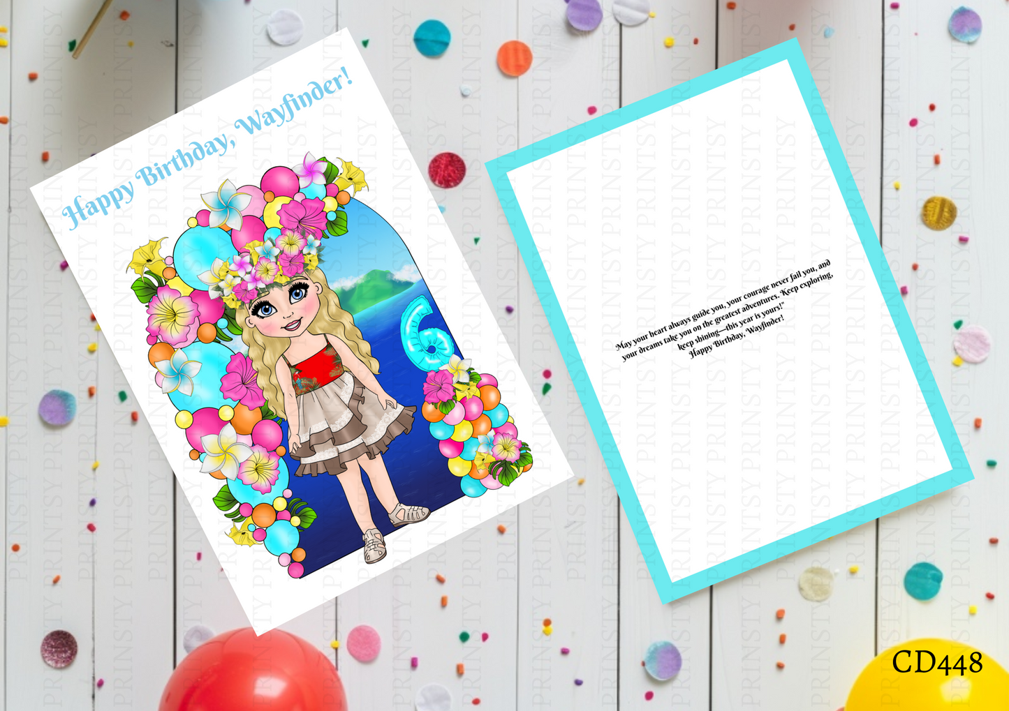 Polynesian Dolly Celebration Card