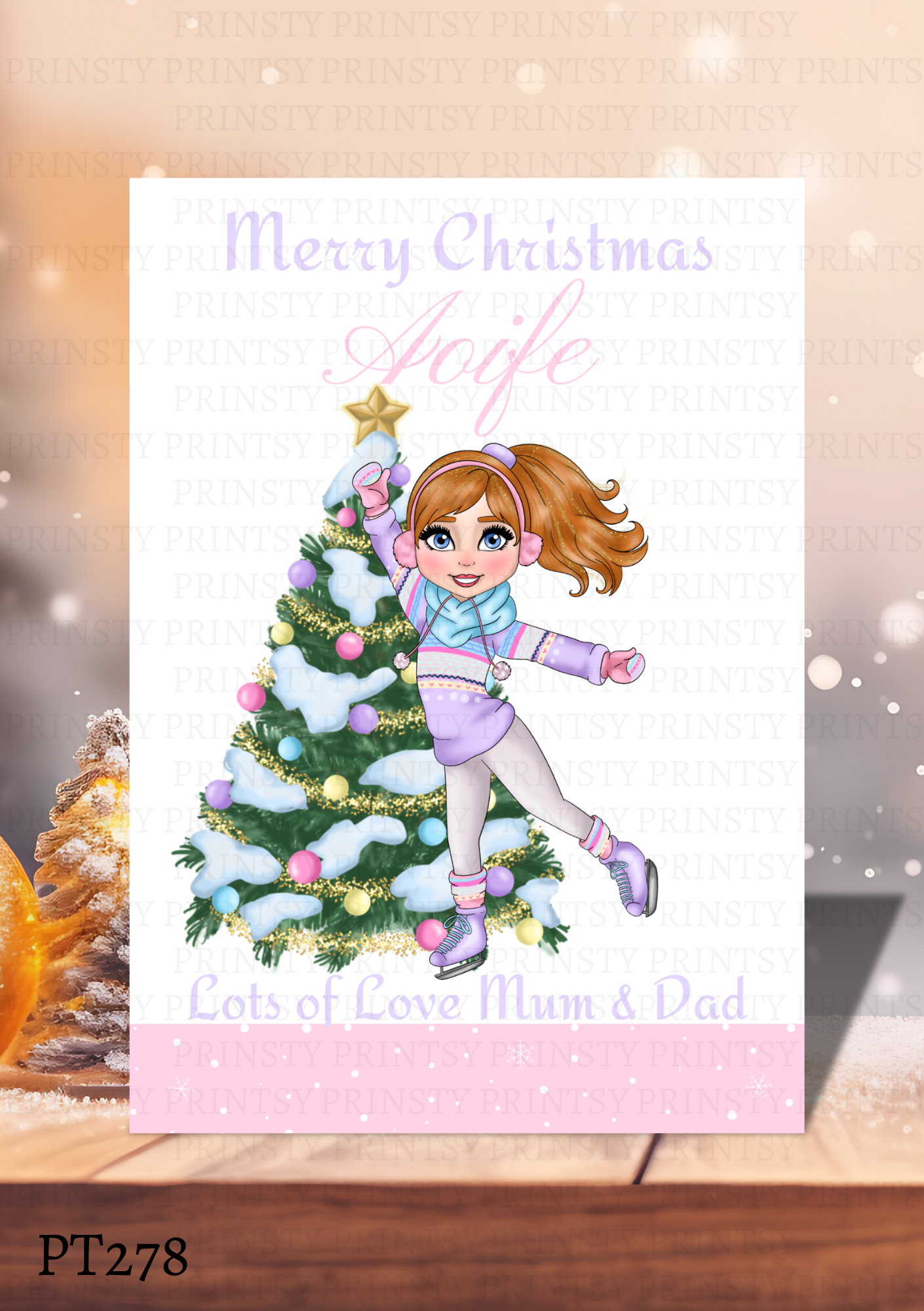 Ice Skating Dolly Card