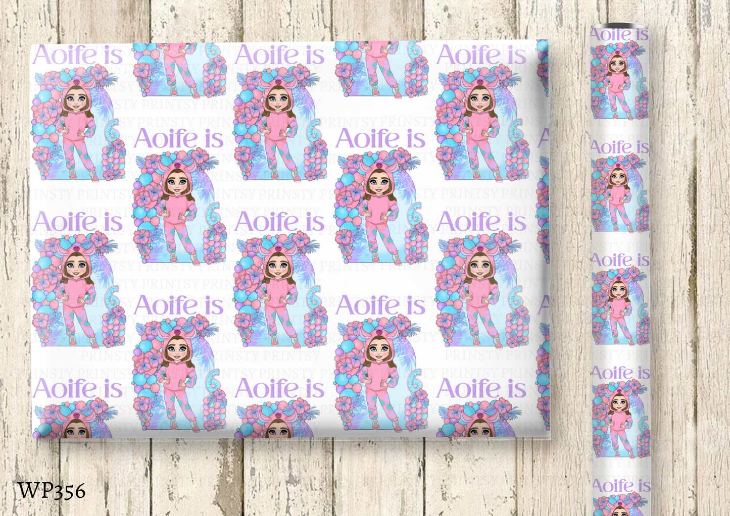 Pink Hawaiian Dolly Wrapping Paper