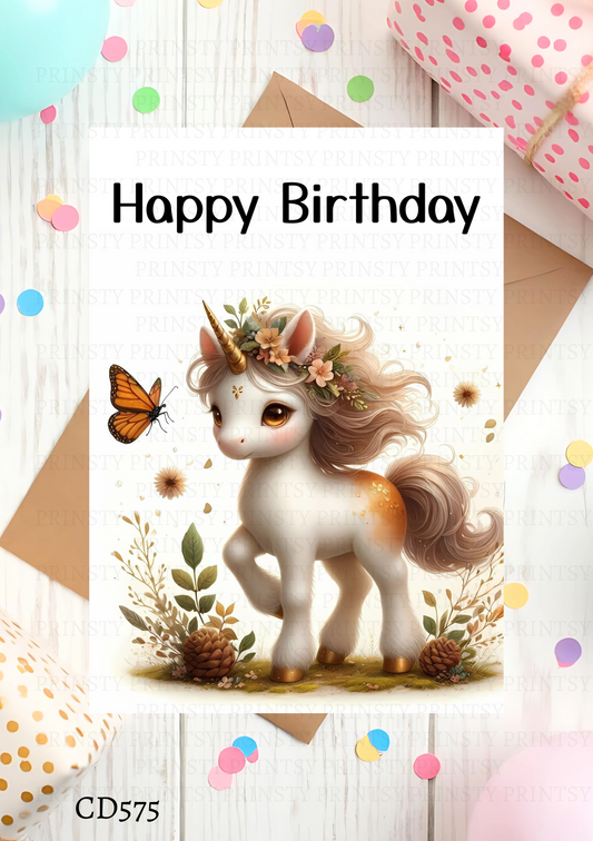 Autumn Unicorn Celebration Card