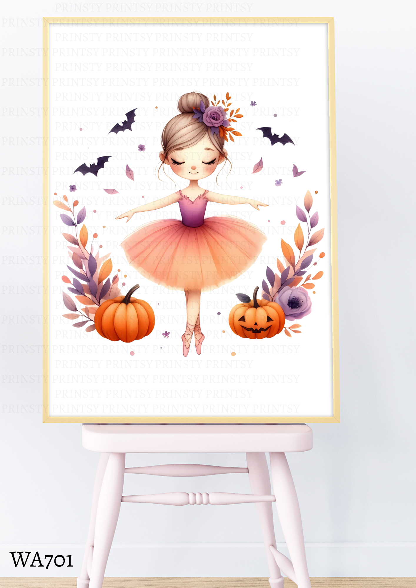 Cute Halloween Ballerina Wall Art