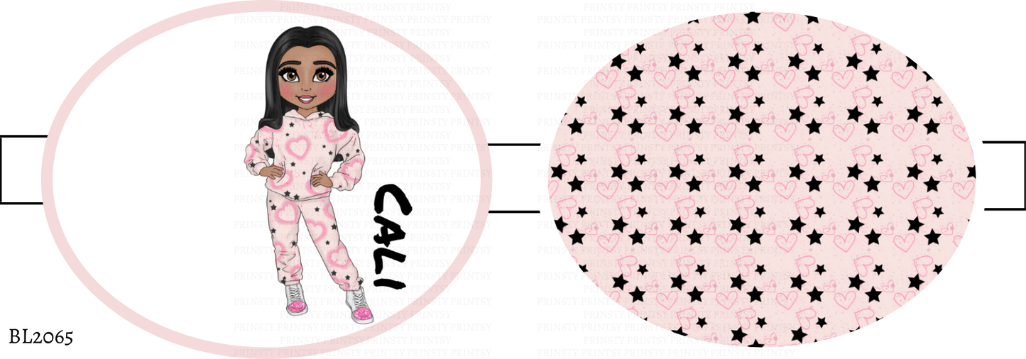 Pink Heart Graffiti Dolly Bow Loop