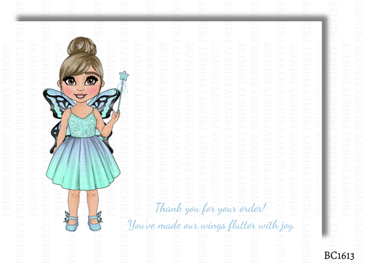Blue Butterfly Dolly Bow Card