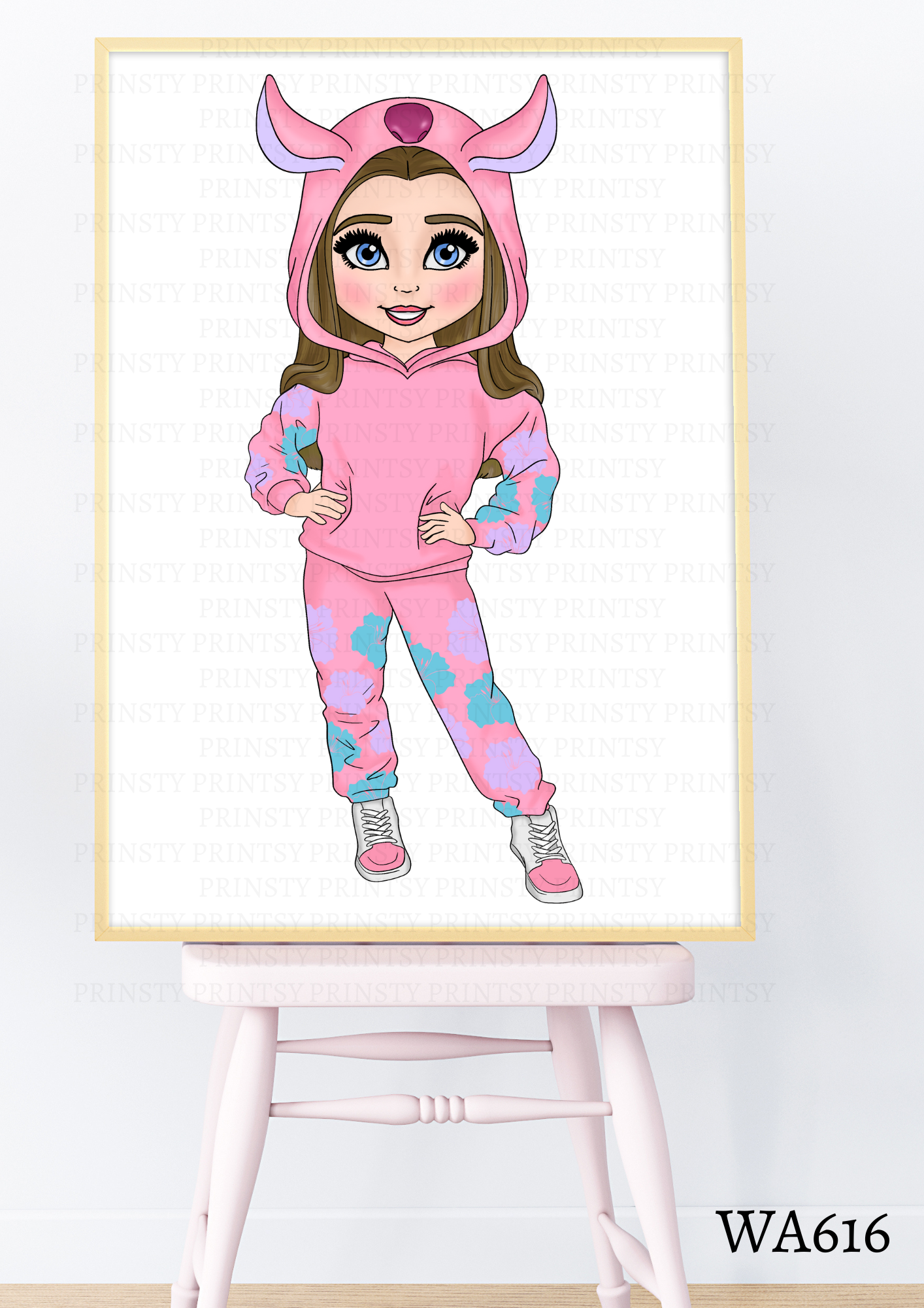 Pink Hawaiian Dolly Wall Art