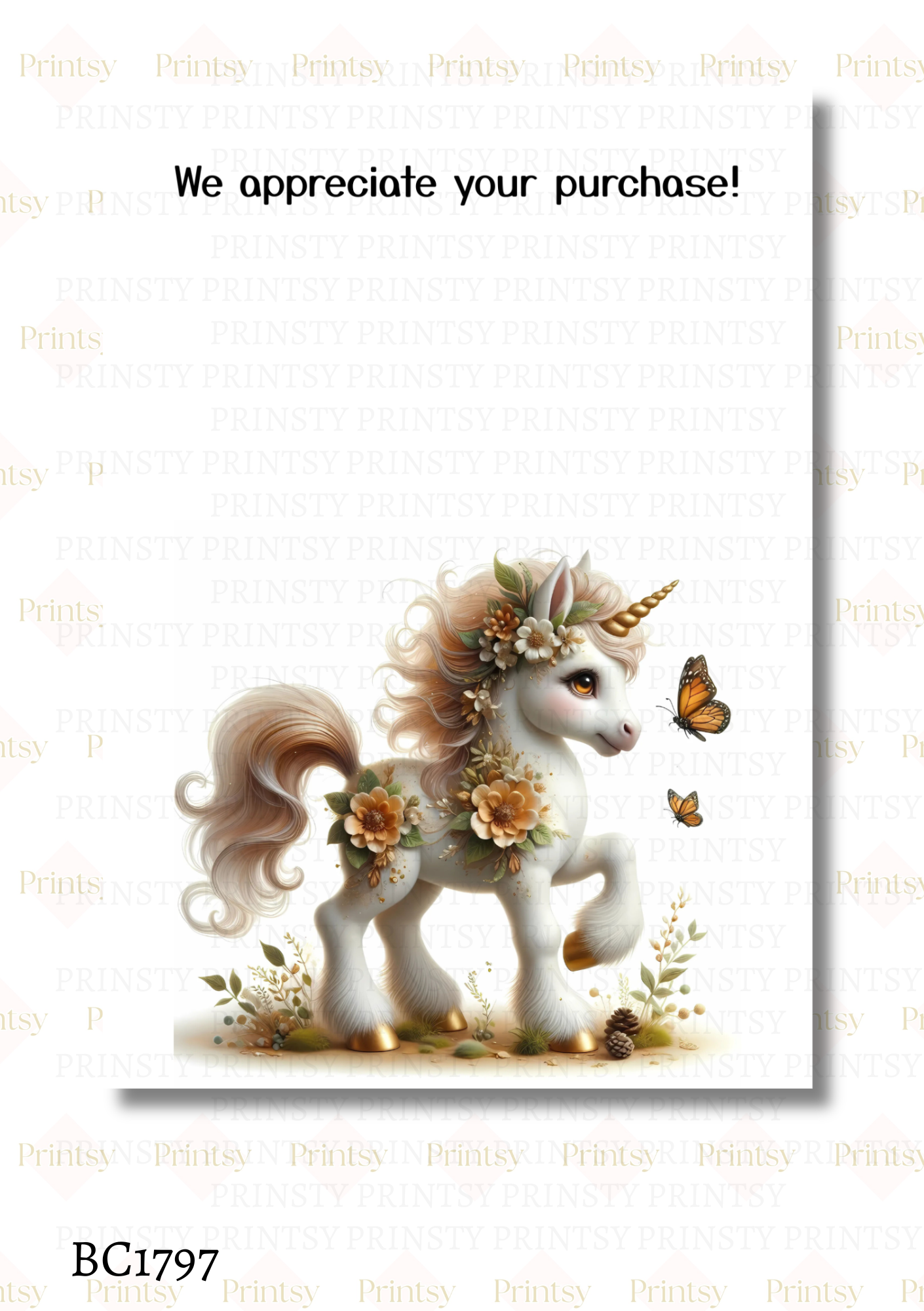 Autumn Unicorn Bow Card