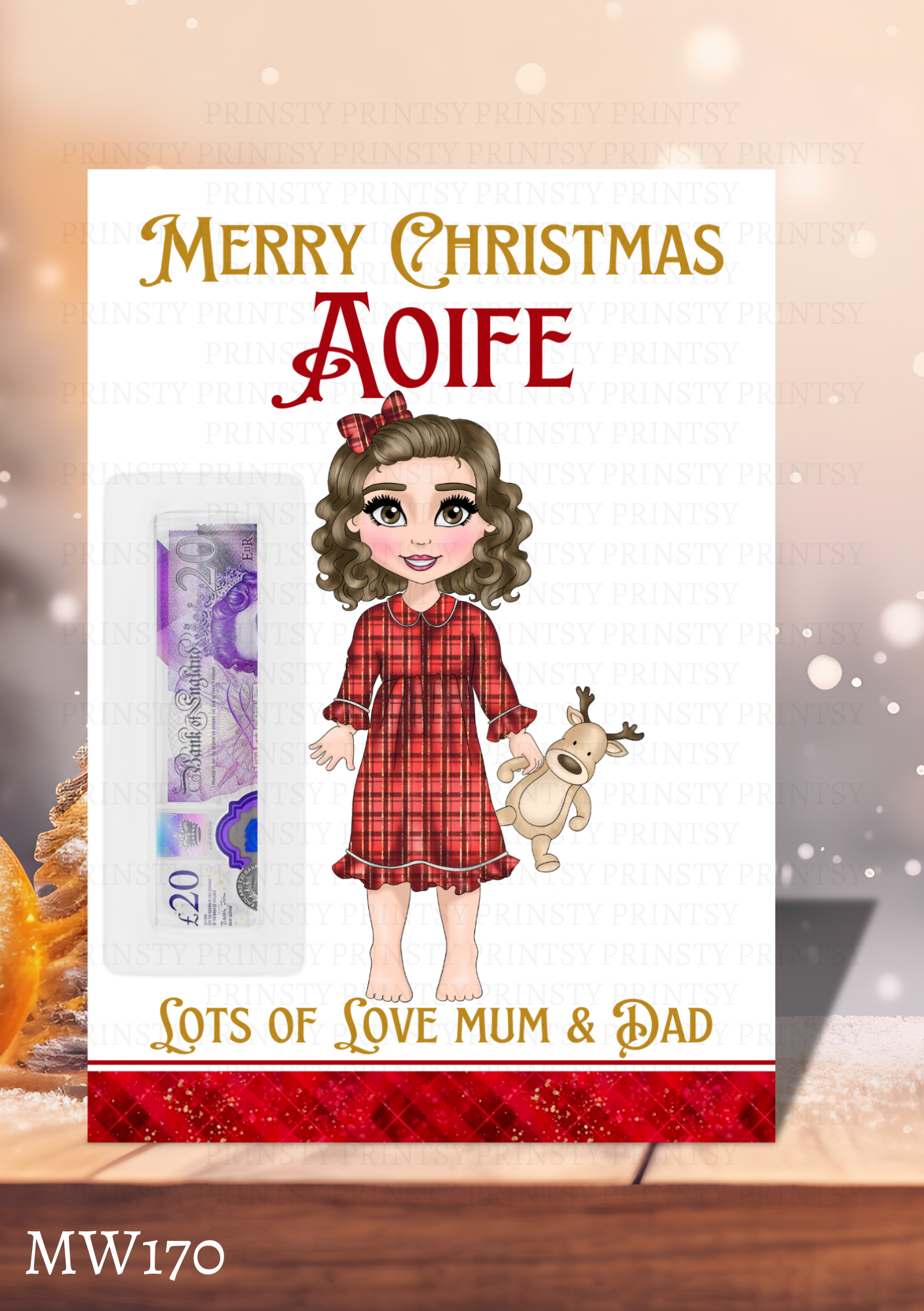 Christmas Dolly Money Card