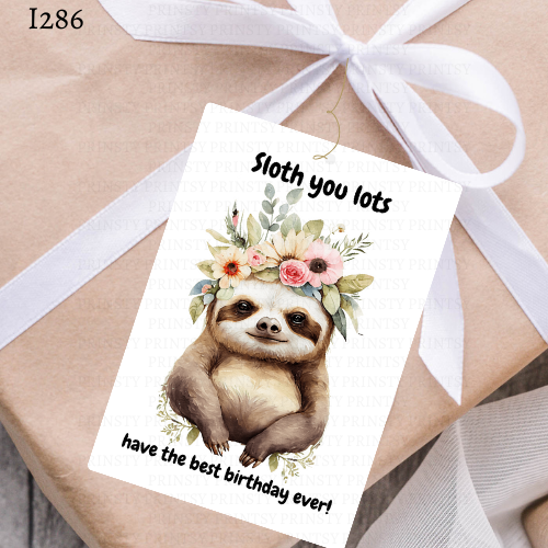 Sloth Gift Label