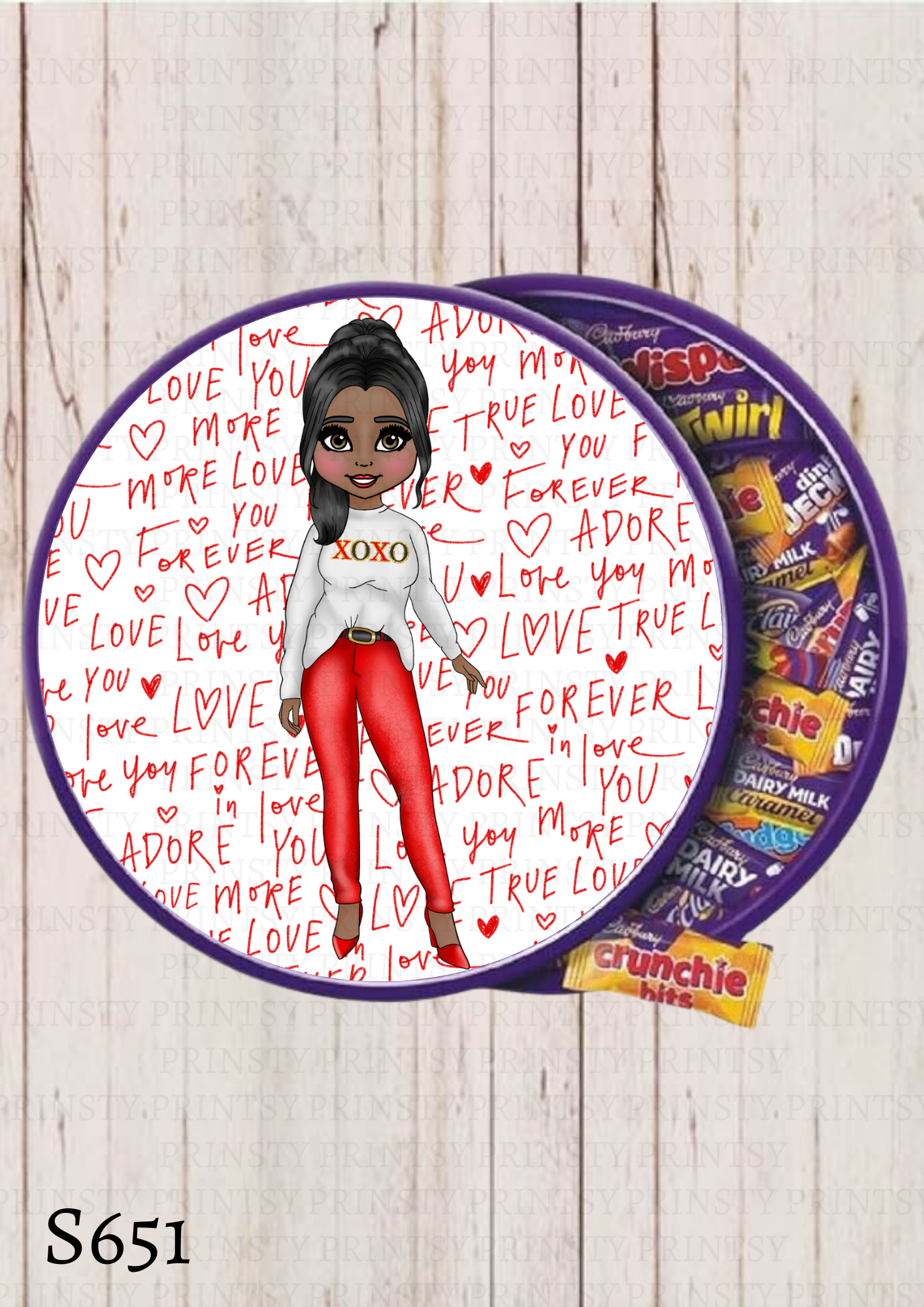 Valentine's Chocolate Tub Sticker