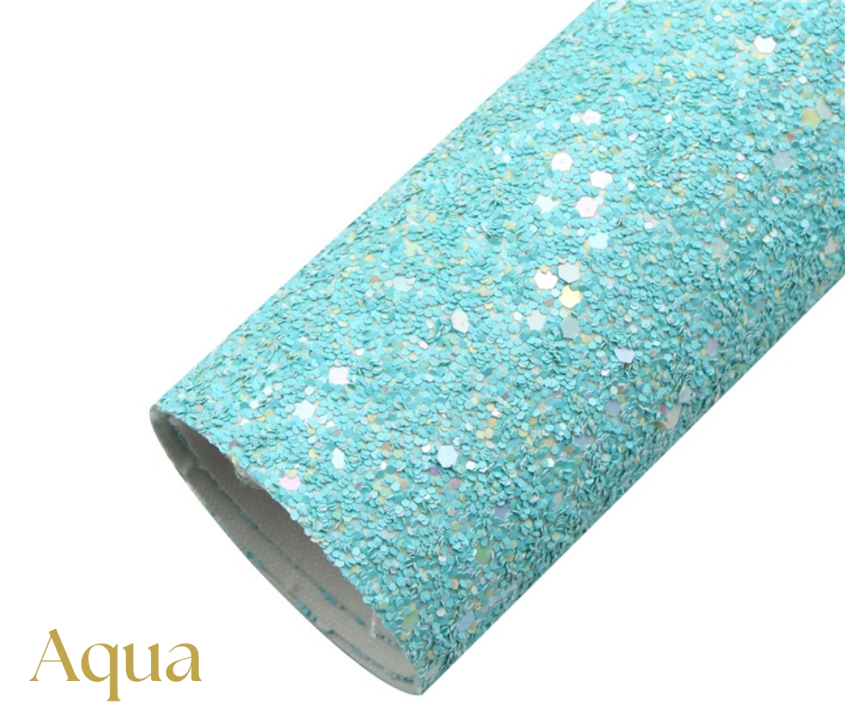 Aqua Chunky Glitter Sheet