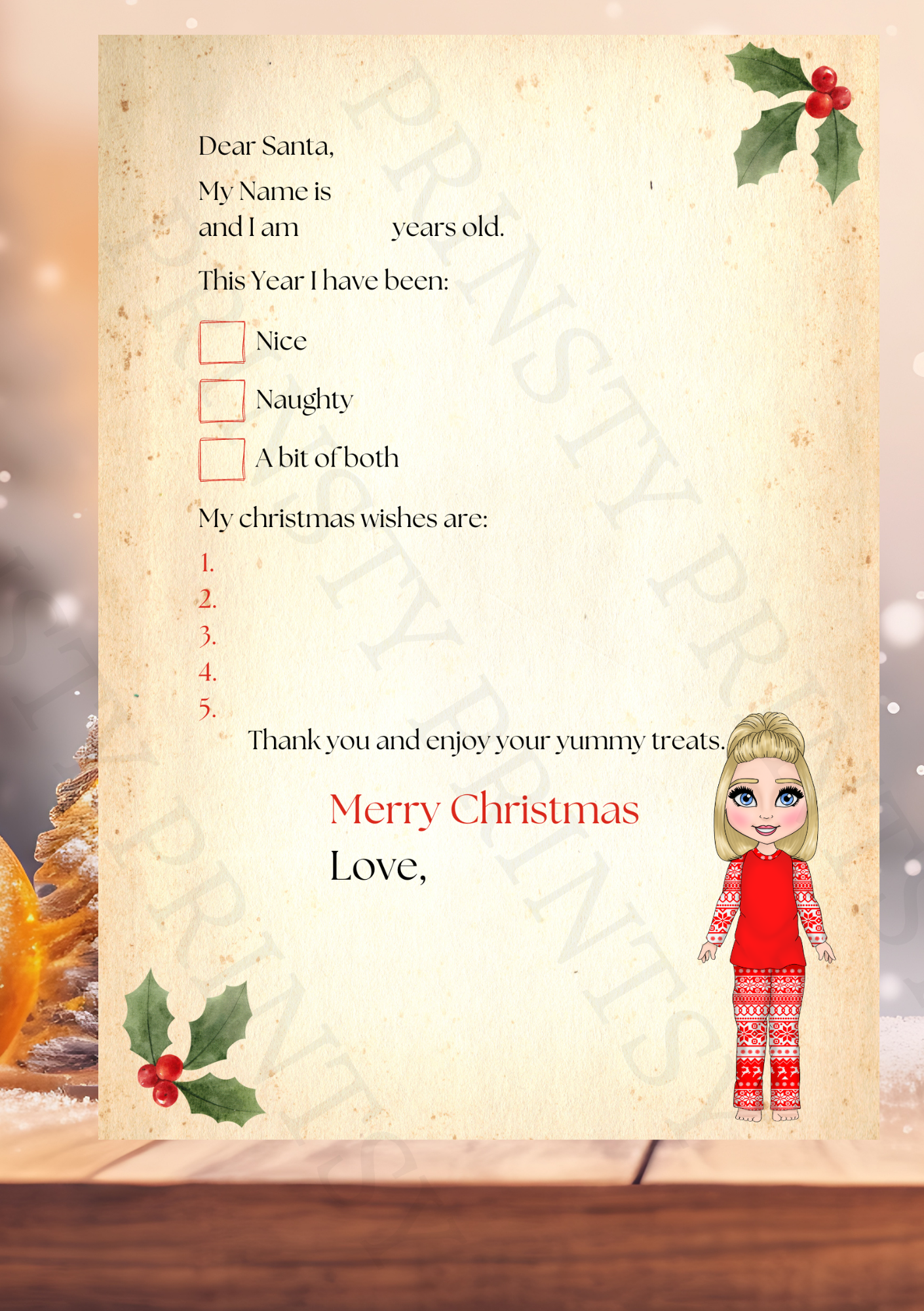 Dolly & Dude Wish List Letter