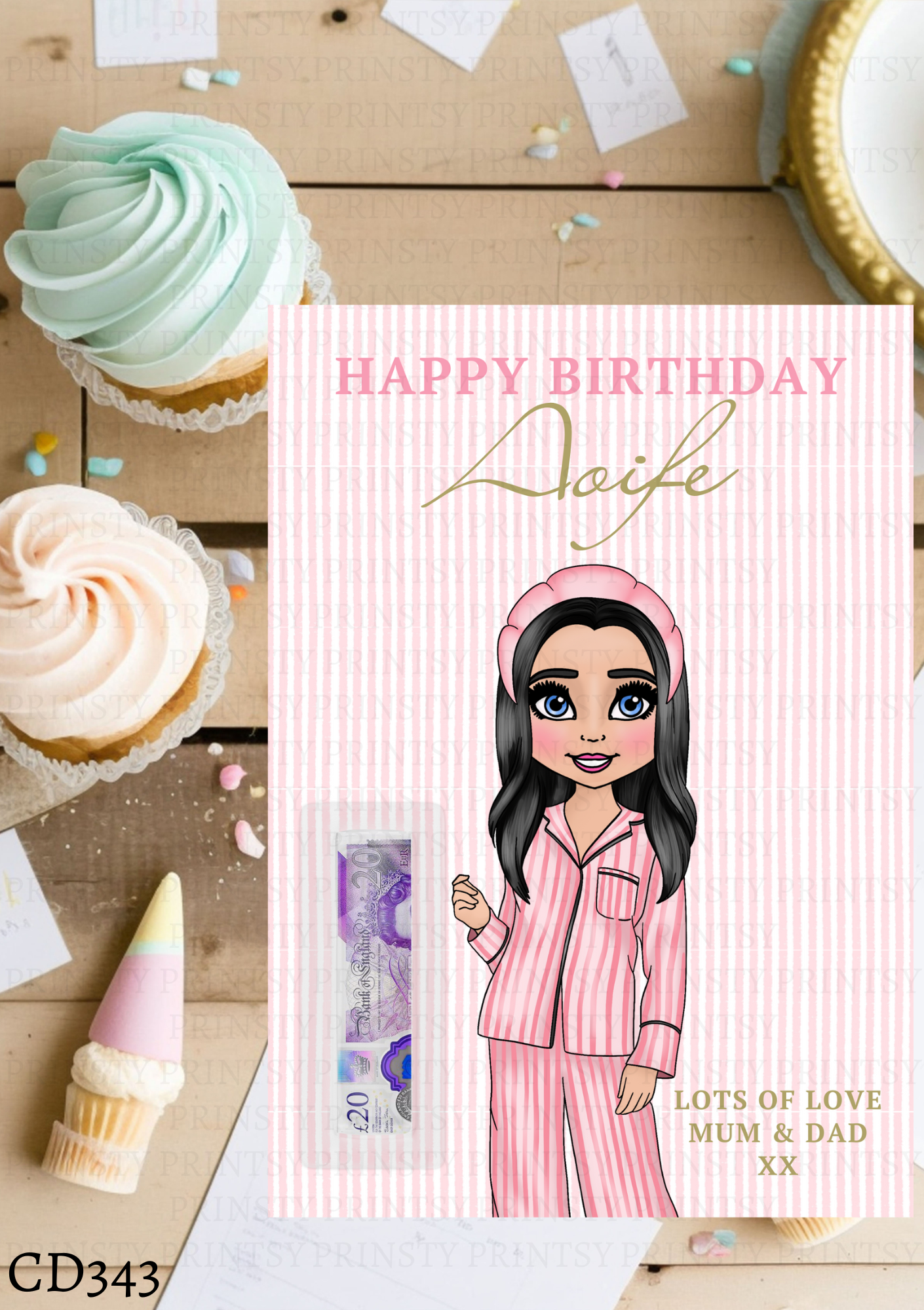 Make Up Dolly Money Card