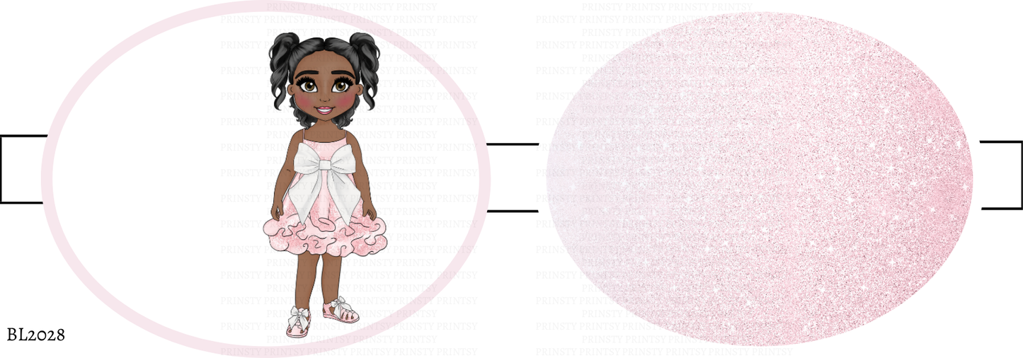 Pink & White Bow Dolly Bow Loop