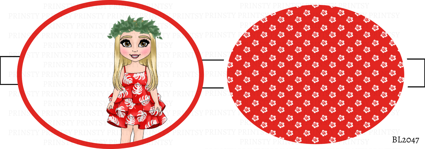 Red Hawaiian Dolly Bow Loop