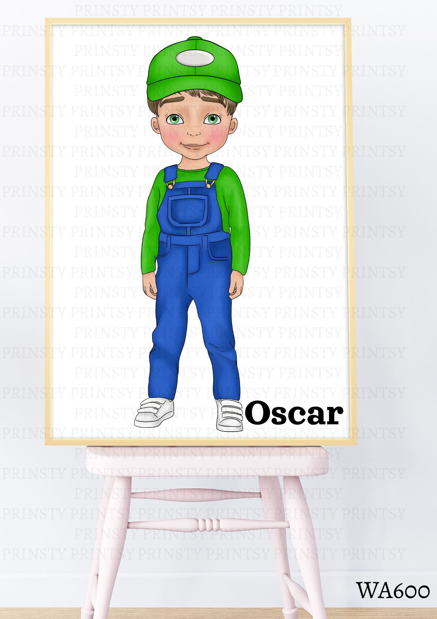 Green and Red Dungarees Dude Wall Art