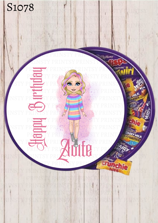 Spooky & Kooky Dolly Chocolate Tub Sticker