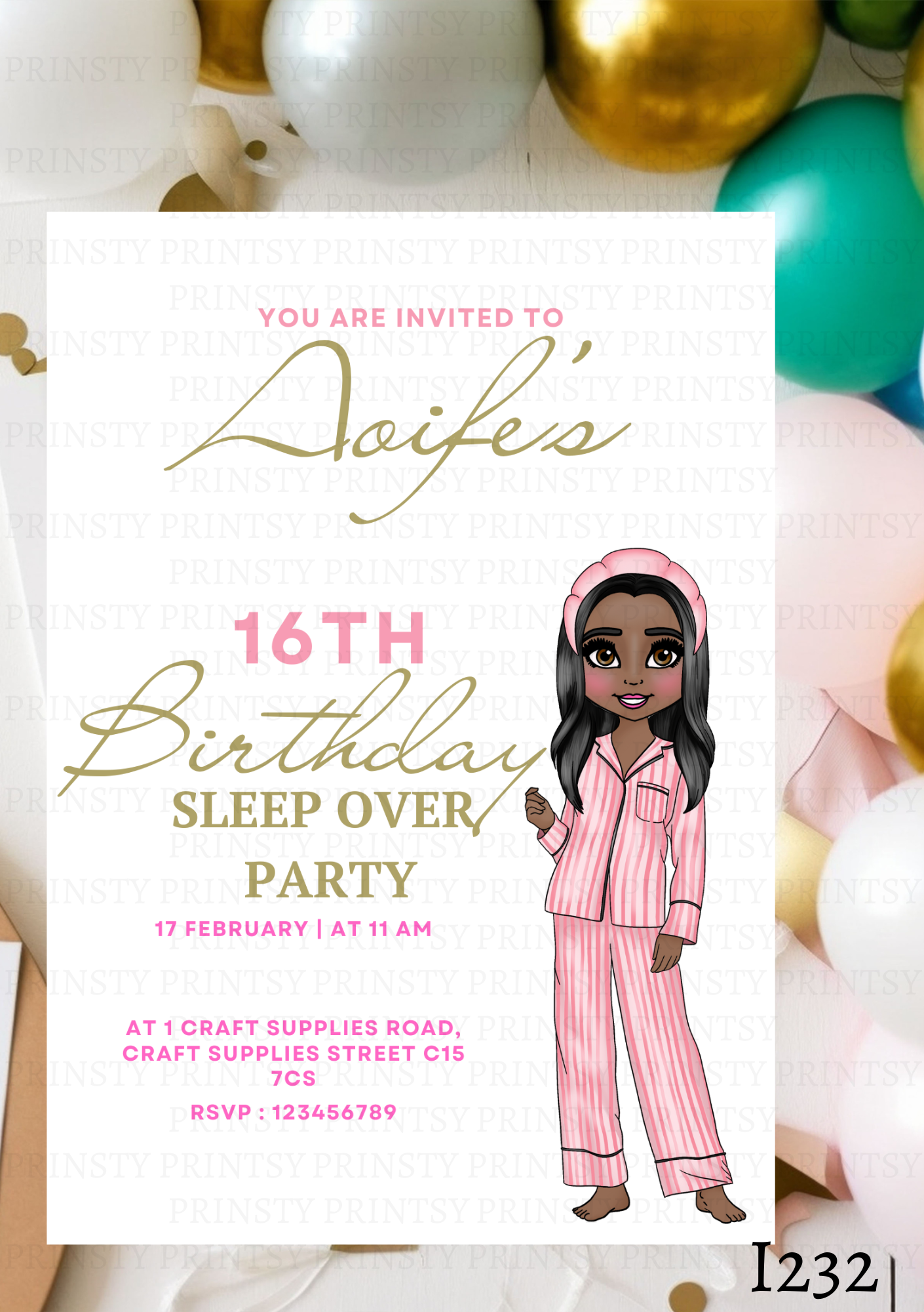 Make Up Dolly Invite