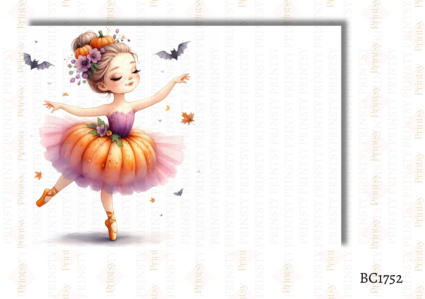 Cute Halloween Ballerina Bow Card
