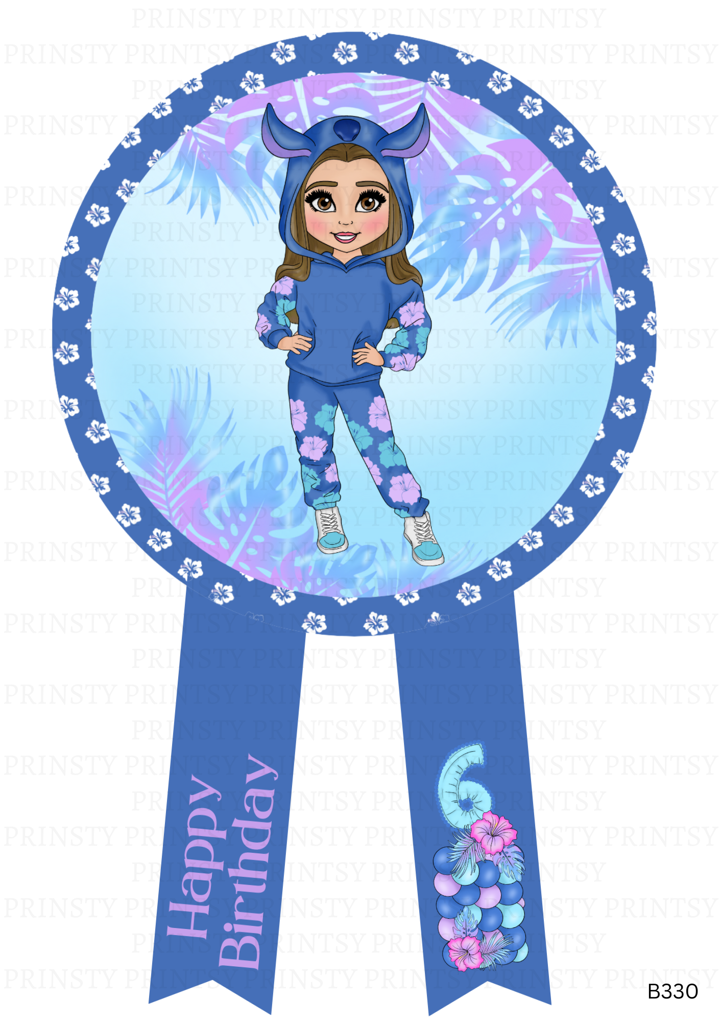 Blue Hawaiian Dolly Badge
