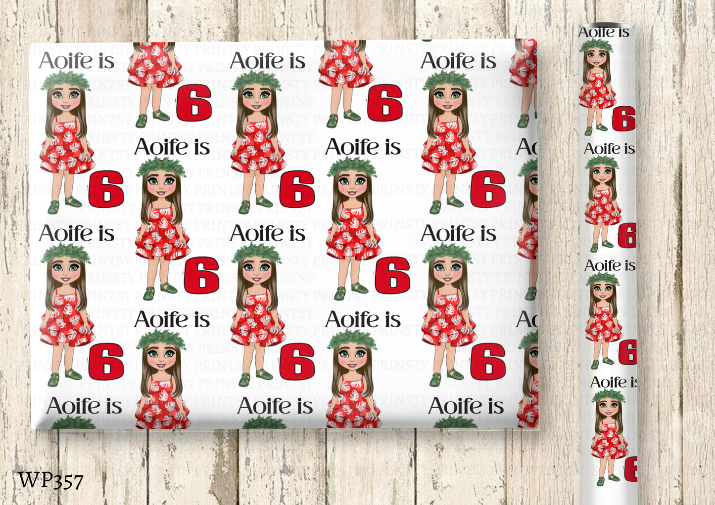 Red Hawaiian Dolly Wrapping Paper