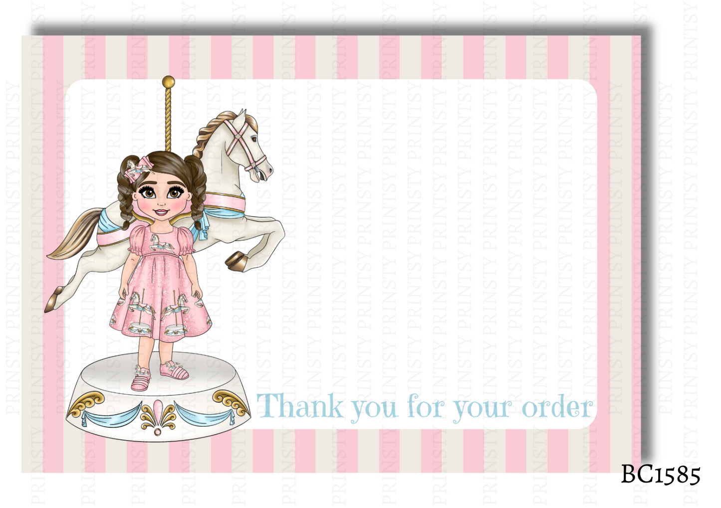 Carousel Dolly Bow Card