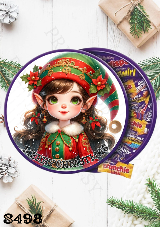 Christmas Elf Chocolate Tub Sticker