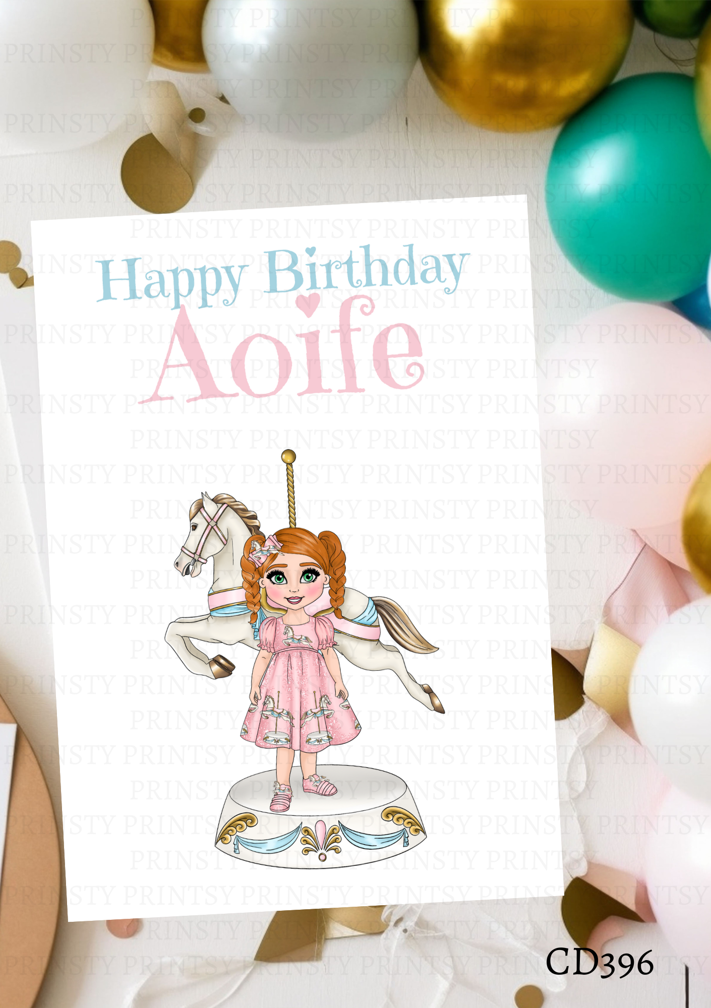 Carousel Dolly Celebration Card