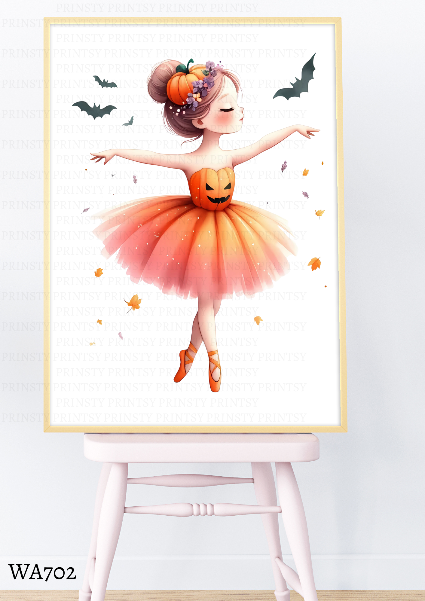Cute Halloween Ballerina Wall Art