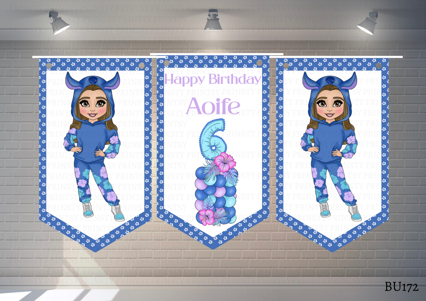 Blue Hawaiian Dolly Bunting