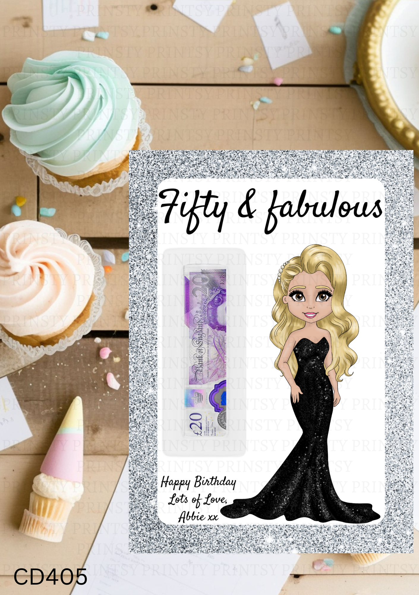 Elegant Dolly Money card