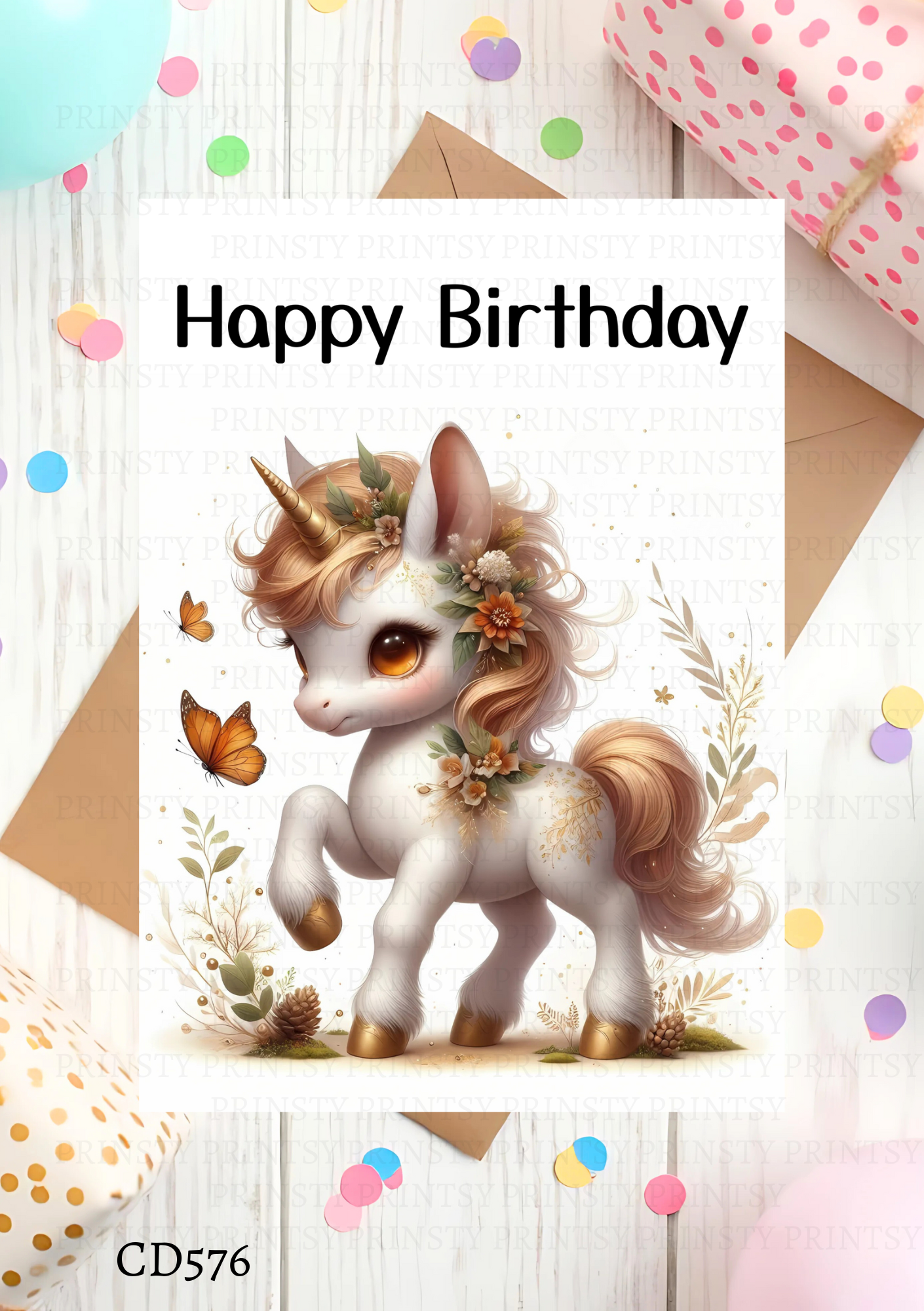Autumn Unicorn Celebration Card