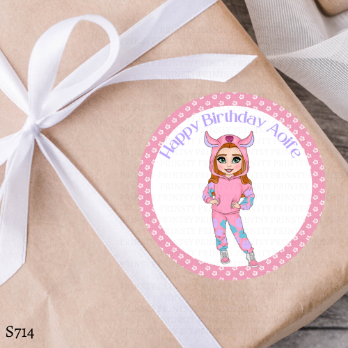 Pink Hawaiian Dolly Sticker Sheet