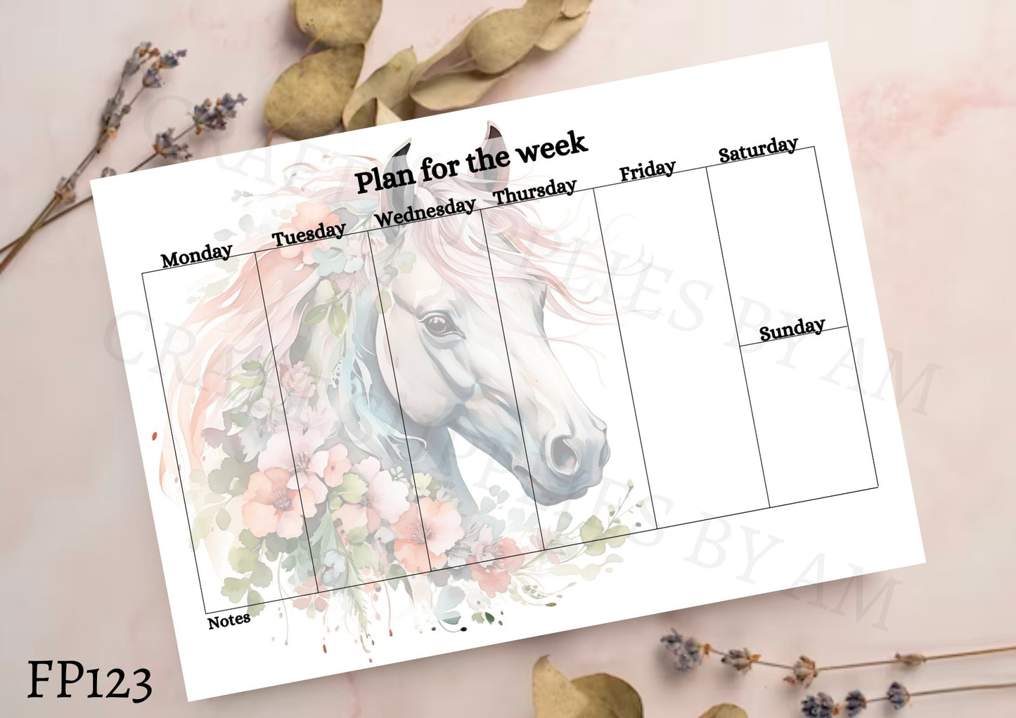 Horse Weekly Planner