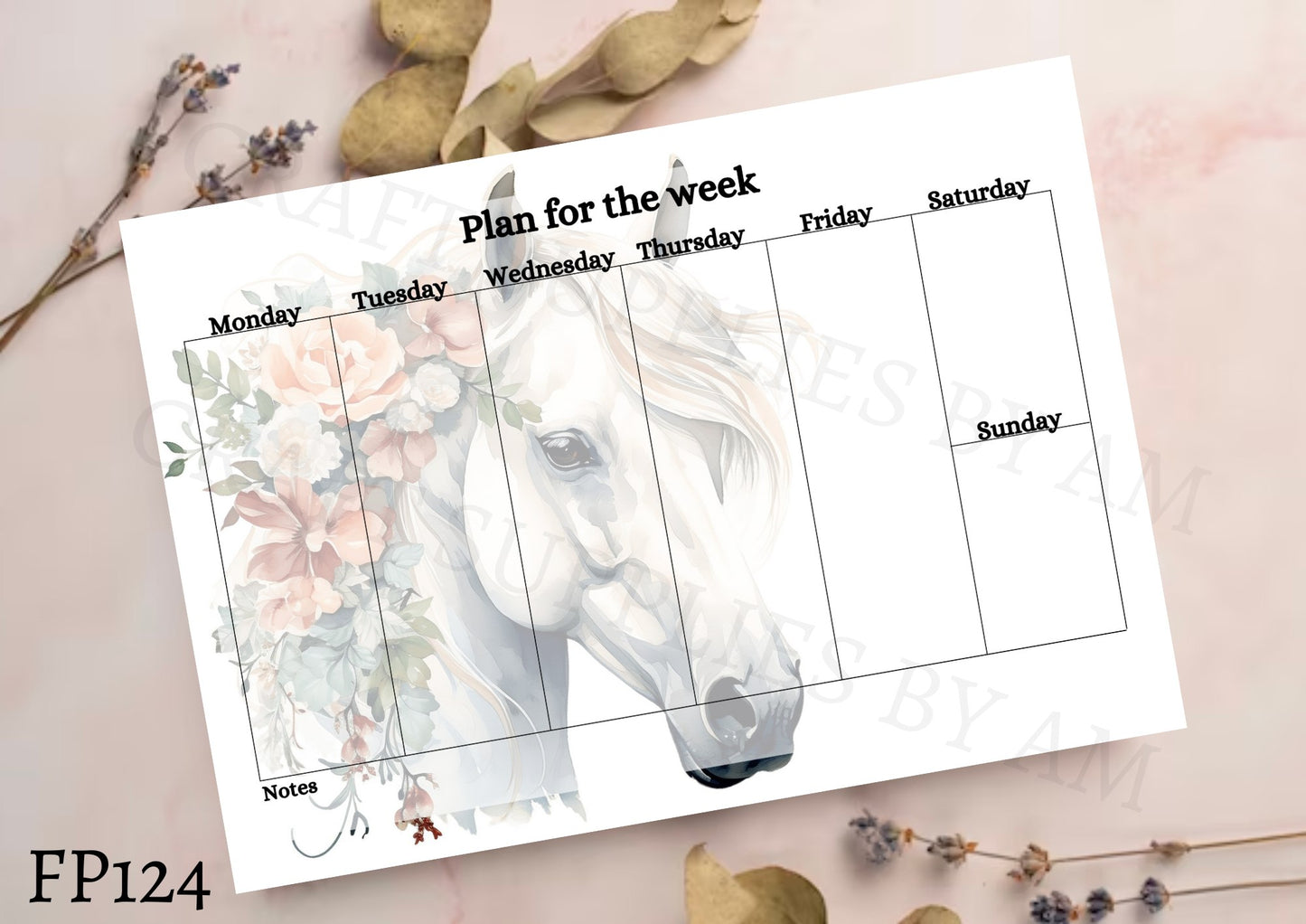 Horse Weekly Planner