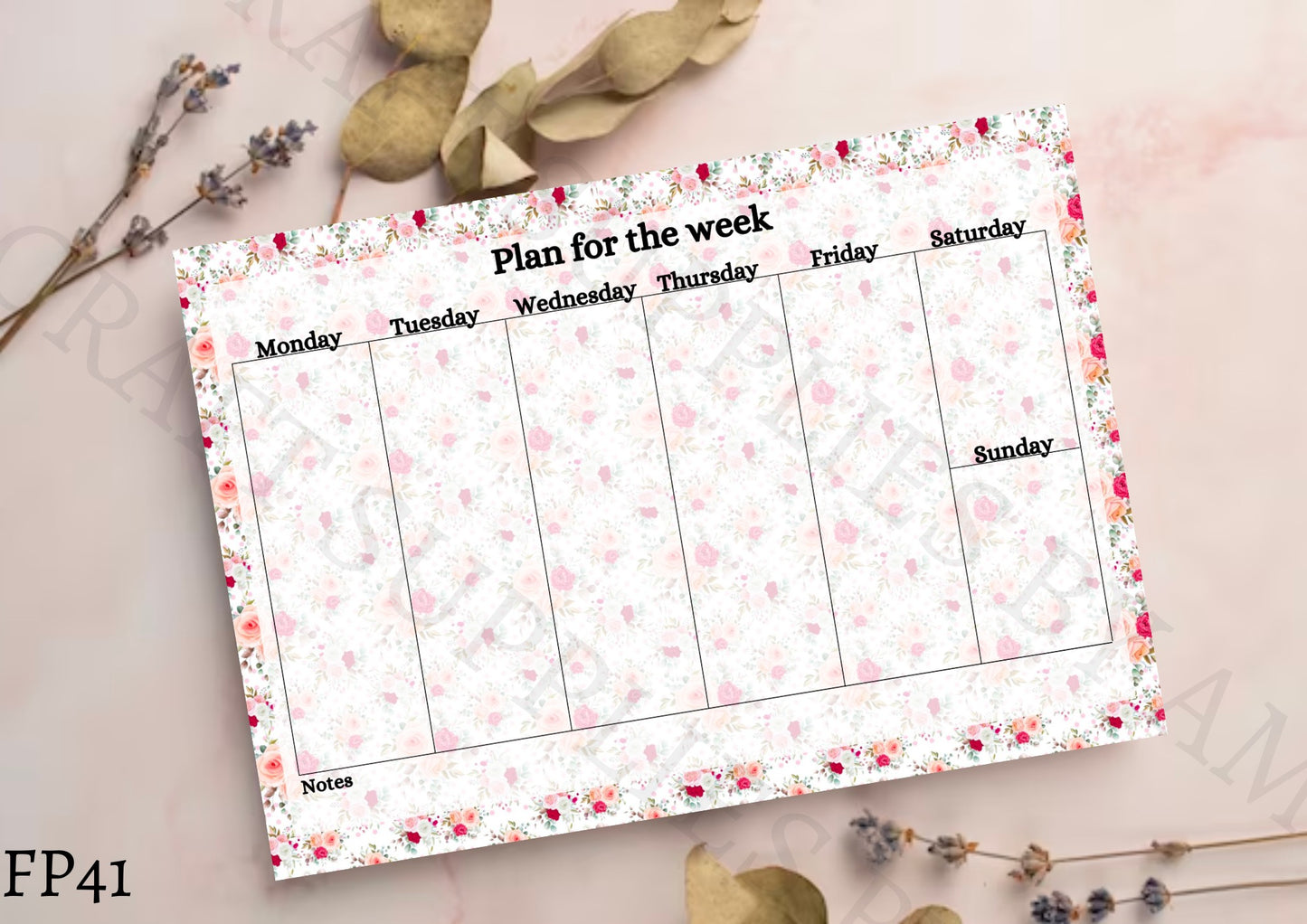 Flower Weekly Planner