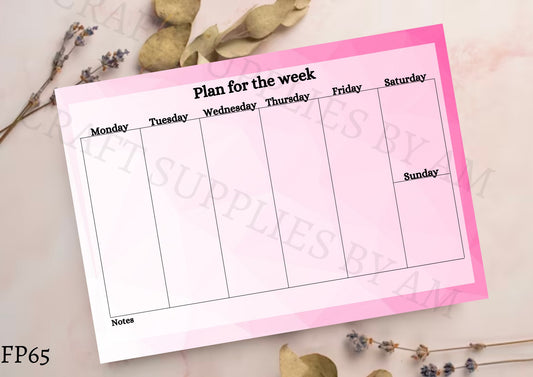 Pink Weekly Planner