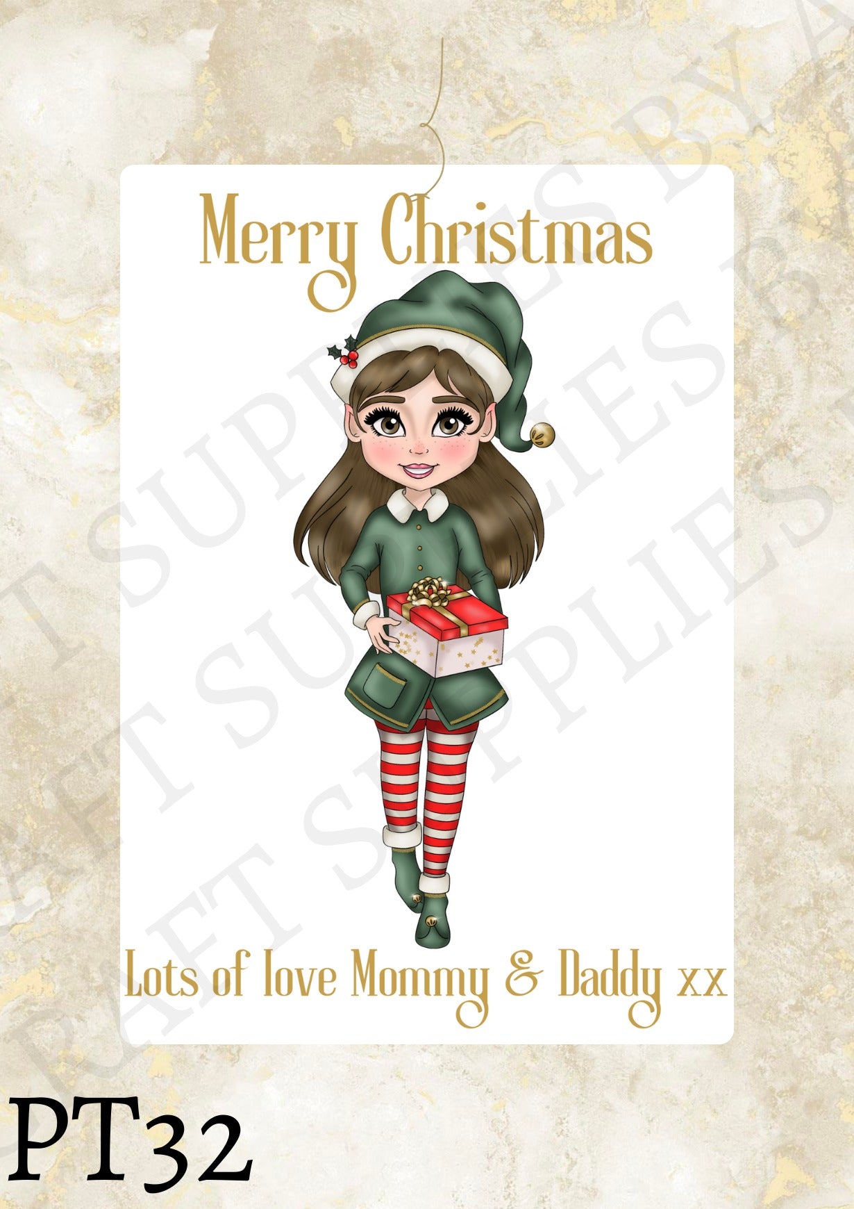 Christmas Dolly Gift Label