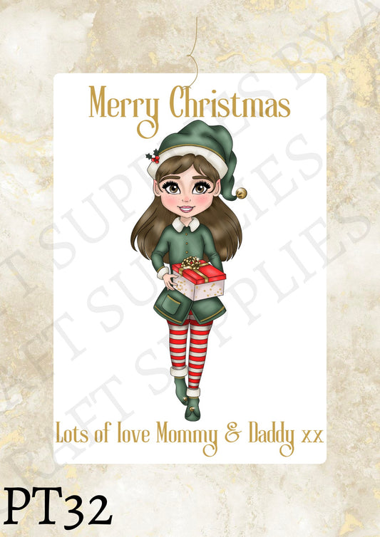 Christmas Dolly Gift Label