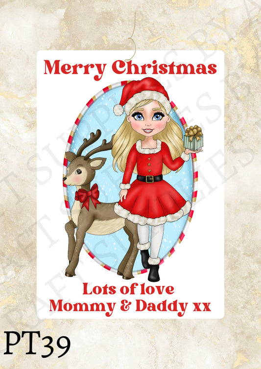 Christmas Dolly Gift Label