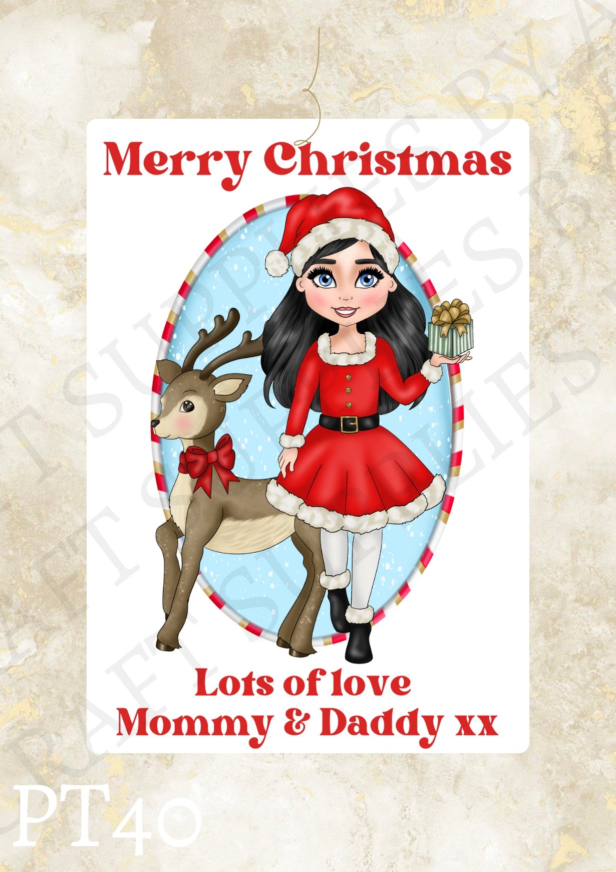 Christmas Dolly Gift Label