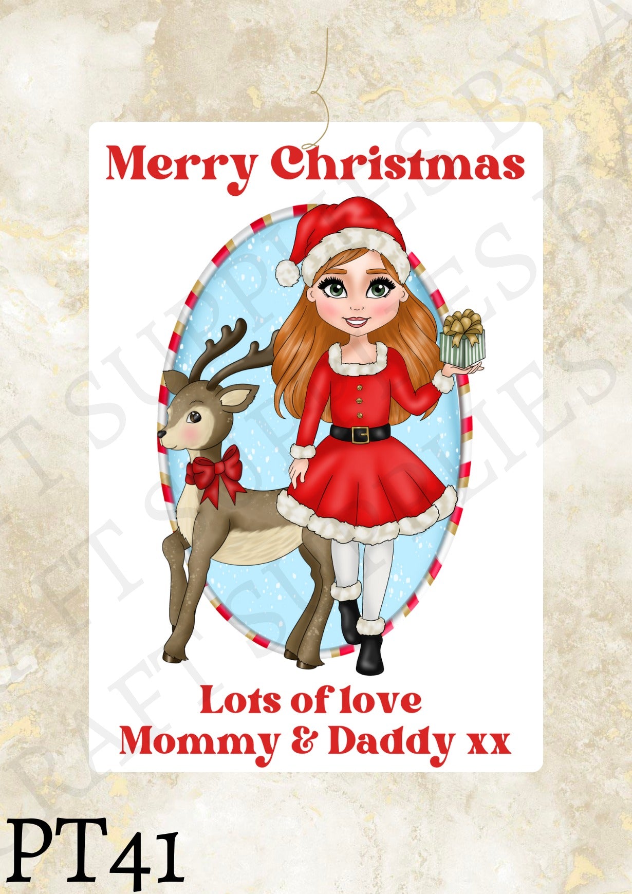 Christmas Dolly Gift Label